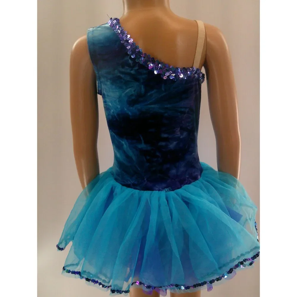Pre-Owned Dance Costume Medium Child Blue A Wish Come True V553 Ballet Lyrical